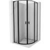 Mexen Mist L, štvrťkruhový sprchový kút s 2-krídlovými dverami, 90 x 90 cm, 8mm číre sklo, čierny profil, 8A32L-090-090-70-70 Mexen Mist L, štvrťkruhový sprchový kút s 2-krídlovými dverami, 90 x 90 cm, 8mm číre sklo, čierny profil, 8A32L-090-090-70-70