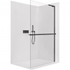 CERANO - Sprchová zástena Walk-in Onyx L-pravá vzpera - 8 mm + polička / držiak na uteráky - čierna matná, transparentné sklo - 110x200 cm CERANO - Sprchová zástena Walk-in Onyx L-pravá vzpera - 8 mm + polička / držiak na uteráky - čierna matná, transparentné sklo - 110x200 cm