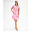 Gina Košieľka nočná dámska krátky rukáv 19132P - Růžovofialová L Gina Košieľka nočná dámska krátky rukáv 19132P - Růžovofialová L