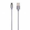 Skross USB kabel USB 2.0 USB-A zástrčka 1.20 m vesmírná šedá kulatý, flexibilní provedení, látkový potah SKCA0010A-M120CN Skross USB kabel USB 2.0 USB-A zástrčka 1.20 m vesmírná šedá kulatý, flexibilní provedení, látkový potah SKCA0010A-M120CN