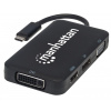 MANHATTAN USB-C na HDMI/DP/VGA/DVI dokovacia stanica MANHATTAN USB-C na HDMI/DP/VGA/DVI dokovacia stanica