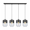 Light Home Závesné svietidlo Oslo 1, 4x čierne/transparentné sklenené tienidlo Light Home Závesné svietidlo Oslo 1, 4x čierne/transparentné sklenené tienidlo