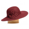 Dámsky vlnený klobúk so širokou krempou vínová - 57 Dámsky vlnený klobúk so širokou krempou vínová - 57