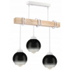 BERGE LED závesné stropné svietidlo, drevené, biele, 3xE27, dymovo šedé BERGE LED závesné stropné svietidlo, drevené, biele, 3xE27, dymovo šedé