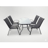 SÚPRAVA ZÁHRADNÉHO NÁBYTKU - STÔL 120 x 70 x 70 CM + 4 STOLIČKY 91 x 54 x 70 CM - ČIERNA SÚPRAVA ZÁHRADNÉHO NÁBYTKU - STÔL 120 x 70 x 70 CM + 4 STOLIČKY 91 x 54 x 70 CM - ČIERNA