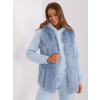 Svetlomodrá kožušinová vesta s vreckami AT-KZ-2375.00P-light blue L/XL Svetlomodrá kožušinová vesta s vreckami AT-KZ-2375.00P-light blue L/XL