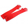 Dlhé spoločenské rukavice saténové - červená