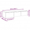 vidaXL Nástenná skrinka dymový dub 102x30x20 cm spracované drevo - Hnedá - 4691-146521 vidaXL Nástenná skrinka dymový dub 102x30x20 cm spracované drevo - Hnedá - 4691-146521