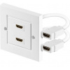 PremiumCord HDMI zásuvka v panelu 2x HDMI A - HDMI A Female/Female kphdmz02 PremiumCord HDMI zásuvka v panelu 2x HDMI A - HDMI A Female/Female kphdmz02