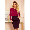 Numoco Dámska blúzka s mašľou 140-12 Farba: Bordová, Veľkosť: XXL Numoco Dámska blúzka s mašľou 140-12 Farba: Bordová, Veľkosť: XXL