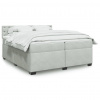 Box spring postel s matrací světle šedá 200x200 cm samet Šedá 3288714 Box spring postel s matrací světle šedá 200x200 cm samet Šedá 3288714