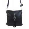 Malá crossbody dámska kabelka s príveskom 1994-BB čierna Malá crossbody dámska kabelka s príveskom 1994-BB čierna