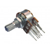 Potentiometer stereo otočný 10kΩ lineárny s drážkovanou hriadeľou 6x9mm Potentiometer stereo otočný 10kΩ lineárny s drážkovanou hriadeľou 6x9mm