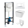 Mereo WC set - Smart flush rimless WC oblé, modul pre sadrokartón, biele hranaté tlačidlo MM02NSETRT520 Mereo WC set - Smart flush rimless WC oblé, modul pre sadrokartón, biele hranaté tlačidlo MM02NSETRT520