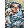 Norimpex Diamantové maľovanie Bábätko so šteniatkom 30 x 40 cm Norimpex Diamantové maľovanie Bábätko so šteniatkom 30 x 40 cm