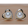 Zlaté napichovacie náušnice so sladkovodnou perlou WW013YE-FW Zlaté napichovacie náušnice so sladkovodnou perlou WW013YE-FW