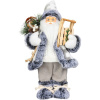 Dekorácia MagicHome Vianoce, Santa so sánkami, biely-šedý, 45 cm Dekorácia MagicHome Vianoce, Santa so sánkami, biely-šedý, 45 cm