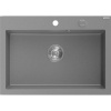 Mexen Elix, 1-korový granitový drez 700 x 500 mm, šedá, chrómový sifón, 6526701005-71 Mexen Elix, 1-korový granitový drez 700 x 500 mm, šedá, chrómový sifón, 6526701005-71