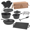 DEMA Liatinové hrnce na ohnisko, 7-dielna sada DEMA Liatinové hrnce na ohnisko, 7-dielna sada