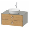 DURAVIT White Tulip závesná skrinka pod umývadlo na dosku, 2 zásuvky, 800 x 550 x 408 mm, dub prírodný masív/kameňovo šedá matná, WT49900H592 DURAVIT White Tulip závesná skrinka pod umývadlo na dosku, 2 zásuvky, 800 x 550 x 408 mm, dub prírodný masív/kameňovo šedá matná, WT49900H592