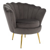 Kreslo v štýle Art-deco, sivohnedá Velvet látka/gold chróm zlatý, NOBLEO Kreslo v štýle Art-deco, sivohnedá Velvet látka/gold chróm zlatý, NOBLEO