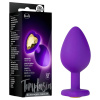 Temptasia M - análny dildo srdce so zlatým kameňom - fialový - stredný Temptasia M - análny dildo srdce so zlatým kameňom - fialový - stredný