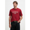 Tommy Hilfiger tričko pánske bavlnené MW0MW42387 burgundské L Tommy Hilfiger tričko pánske bavlnené MW0MW42387 burgundské L