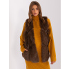 Tmavohnedá kožušinová vesta s vreckami AT-KZ-2375.00P-dark brown L/XL Tmavohnedá kožušinová vesta s vreckami AT-KZ-2375.00P-dark brown L/XL