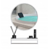 Okrúhle LOFT zrkadlo s policou biele 70 cm Okrúhle LOFT zrkadlo s policou biele 70 cm