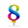 TORO Tortová sviečka číslica 8 zapichovacia 7,5cm dúhová TORO Tortová sviečka číslica 8 zapichovacia 7,5cm dúhová