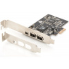 Digitus Karta rozhrania IEEE 1394a, PCIexpress, 3 porty 1x ext.1394mini, 2x ext. 1394a Porty Digitus Karta rozhrania IEEE 1394a, PCIexpress, 3 porty 1x ext.1394mini, 2x ext. 1394a Porty