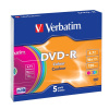 DVD-R Verbatim 4,7 GB (120min) 16x colour slim box, 5ks/pack DVD-R Verbatim 4,7 GB (120min) 16x colour slim box, 5ks/pack
