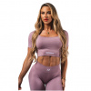 Nebbia Tvarující bezešvý crop top FLOW SEAMLESS 499 růžový - L Nebbia Tvarující bezešvý crop top FLOW SEAMLESS 499 růžový - L
