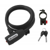 zámek F LUX spirálový s držákem 180cm/8mm, černý zámek F LUX spirálový s držákem 180cm/8mm, černý