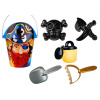 LEAN TOYS Sada pirátskeho piesku Vedro Kanva na polievanie Sitko Sada 6 kusov LEAN TOYS Sada pirátskeho piesku Vedro Kanva na polievanie Sitko Sada 6 kusov