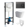 Mereo WC set - Rimless WC hranaté, modul pre sadrokartón, čierne hranaté tlačidlo MM02NSETRS331 Mereo WC set - Rimless WC hranaté, modul pre sadrokartón, čierne hranaté tlačidlo MM02NSETRS331