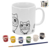 Hrnček darčekový porcelán + farby a štetec 380ml SOVA Hrnček darčekový porcelán + farby a štetec 380ml SOVA