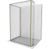 Mexen Kioto sprchová stena Walk-in 100 x 100 x 40 cm, čierny rám, zlatý kartáčovaný - 800-100-100-221-55-70-040 Mexen Kioto sprchová stena Walk-in 100 x 100 x 40 cm, čierny rám, zlatý kartáčovaný - 800-100-100-221-55-70-040