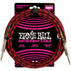 Ernie Ball Braided Instrument Cable 10' Red Black Ernie Ball Braided Instrument Cable 10' Red Black