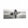 Obrázok na skle 140x50 Ženská pláž Surfing (Sklenený obraz 140x50 pláž žena surfuje) Obrázok na skle 140x50 Ženská pláž Surfing (Sklenený obraz 140x50 pláž žena surfuje)