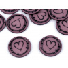 Ceduľka/štítok srdce Farba: 1 (2282) staroružová tmavá Ceduľka/štítok srdce Farba: 1 (2282) staroružová tmavá