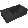 CERANO - Umývadlo z liateho mramoru Teo - závesné ľavé - čierna matná - 40x22 cm CERANO - Umývadlo z liateho mramoru Teo - závesné ľavé - čierna matná - 40x22 cm