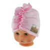 Baby Nellys Jarná/jesenná bavlnená čiapka - turban, sv. ružová Baby Nellys Jarná/jesenná bavlnená čiapka - turban, sv. ružová