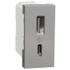 Schneider Electric Slovakia spol. s r.o. Unica - NU301630 - Dvojitý nabíjací USB konektor A+C 2.4A, 1M, Aluminium Schneider Electric Slovakia spol. s r.o. Unica - NU301630 - Dvojitý nabíjací USB konektor A+C 2.4A, 1M, Aluminium