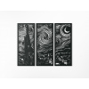 drevko 3-dielny obraz na stenu Hviezdna noc Rozmer obrazu: 44,5 x 57 cm, Farba dekorácie: Orech drevko 3-dielny obraz na stenu Hviezdna noc Rozmer obrazu: 44,5 x 57 cm, Farba dekorácie: Orech