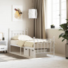 Prolenta Maison Exclusive Kovový rám postele s čelom a nohami Maison Exclusive biely 75 x 190 cm