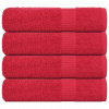 Kúpelňové osušky, 4 ks, červené, 100x150 cm, bavlna 100 % Kúpelňové osušky, 4 ks, červené, 100x150 cm, bavlna 100 %