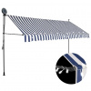 vidaXL Ručne zaťahovacia markíza s LED 400 cm, modro biela - Modrá - 7167-148953 vidaXL Ručne zaťahovacia markíza s LED 400 cm, modro biela - Modrá - 7167-148953