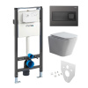 Mereo WC set - Smart flush rimless WC hranaté, modul pre sadrokartón, čierne hranaté tlačidlo MM02NSETRT331 Mereo WC set - Smart flush rimless WC hranaté, modul pre sadrokartón, čierne hranaté tlačidlo MM02NSETRT331