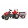 Rolly Toys Šlapací traktor Rolly Junior RT s vlečkou červeno-šedý Rolly Toys Šlapací traktor Rolly Junior RT s vlečkou červeno-šedý